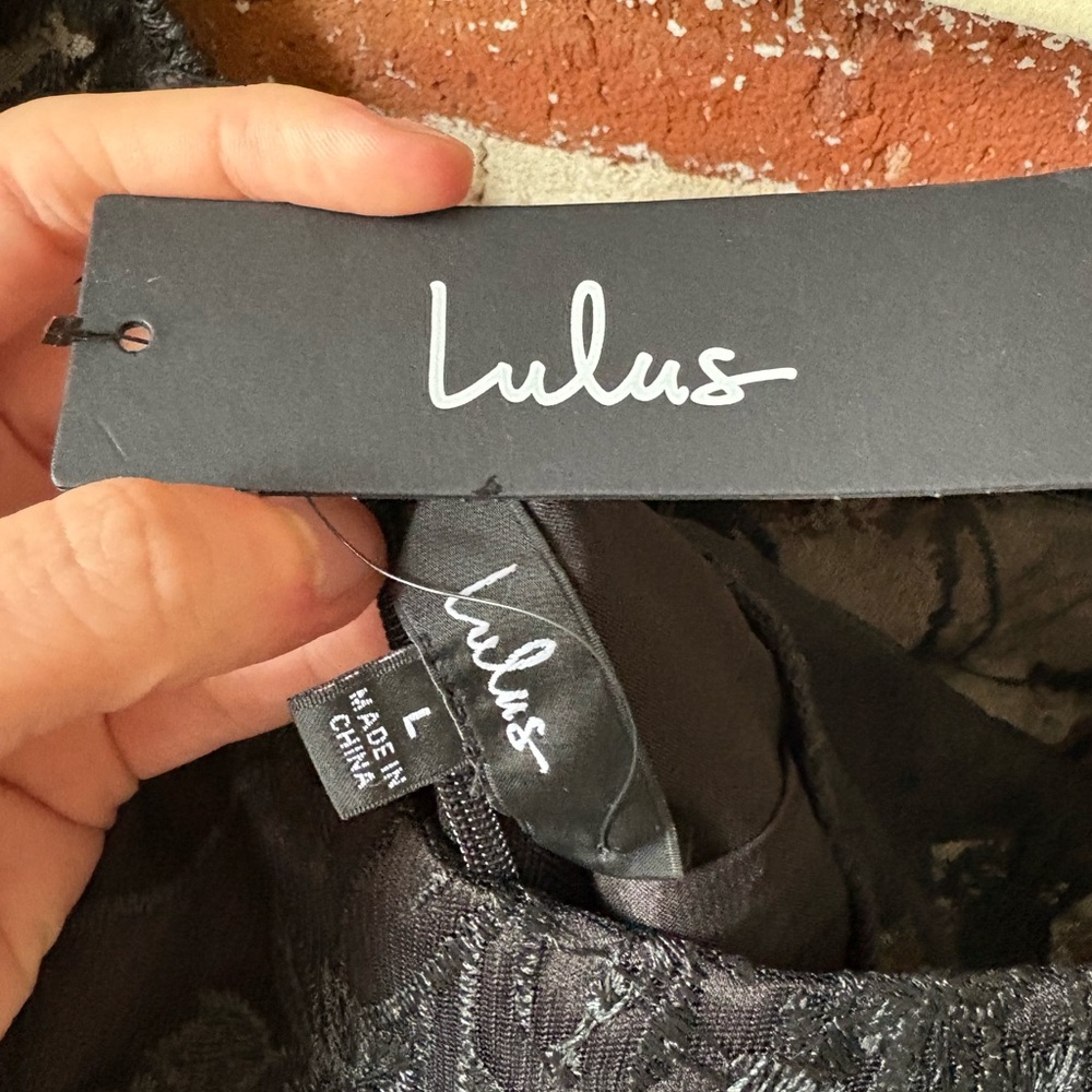 NWT Lulus Seriously Cute Black Embroidered Mesh Puff Sleeve Mini Dress - Picture 8 of 8